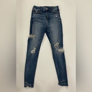 American Eagle Curvy Super Hi-Rose Jegging Medium wash Size 4